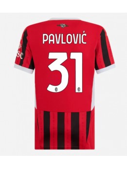 Billige AC Milan Strahinja Pavlovic #31 Hjemmedrakt Dame 2024-25 Kortermet